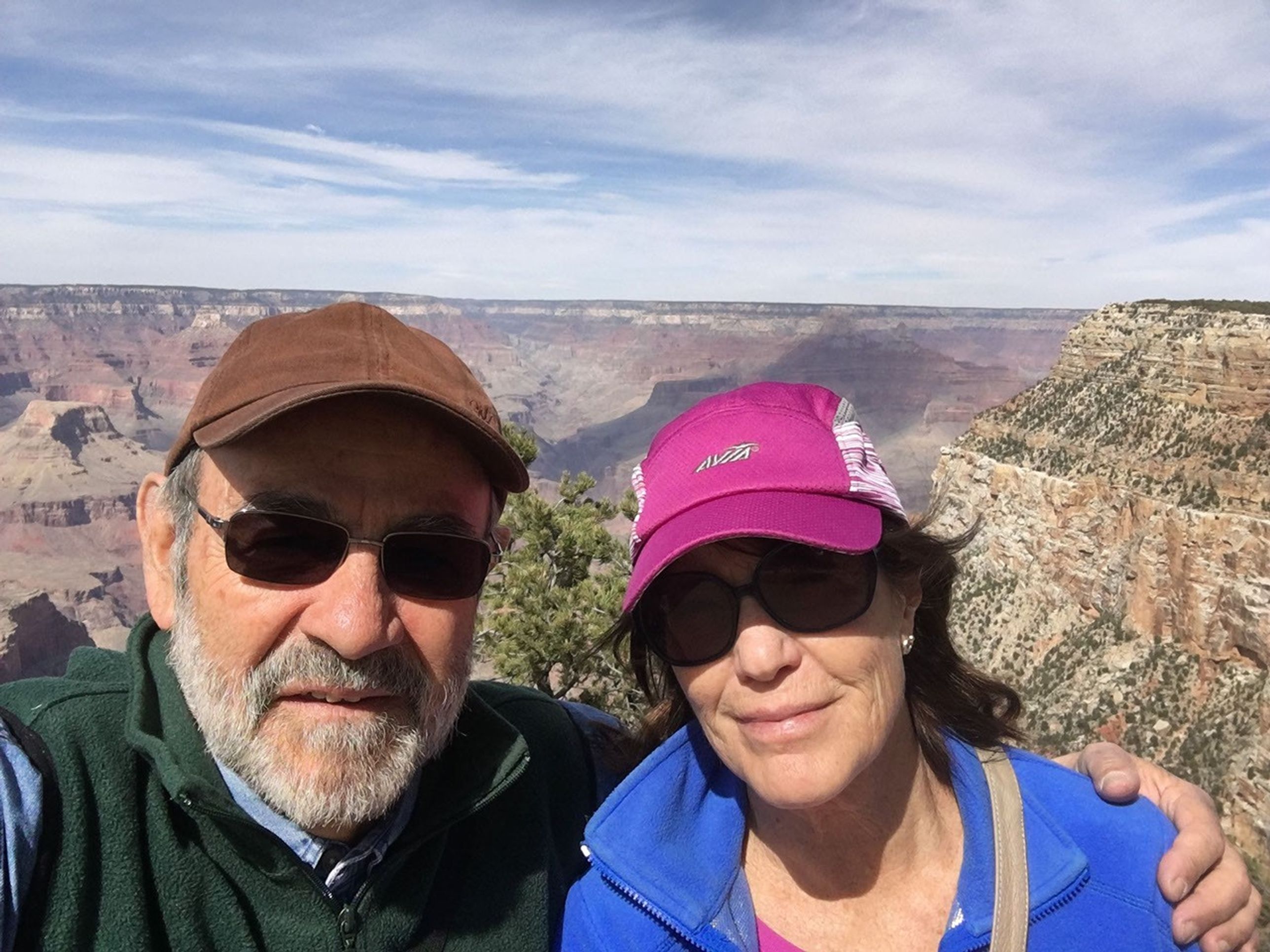 Carlos and Pat Fontanot at the Grand Canyon South Rim in Arizona.