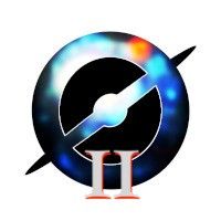 Galaxy Zoo: Clump Scout II logo. On a black background, the slashed O Zooniverse logo is colored in by a false-color image of a clumpy galaxy as observed by the Sloan Digital Sky Survey. A Roman numeral II sits in the lower foreground.