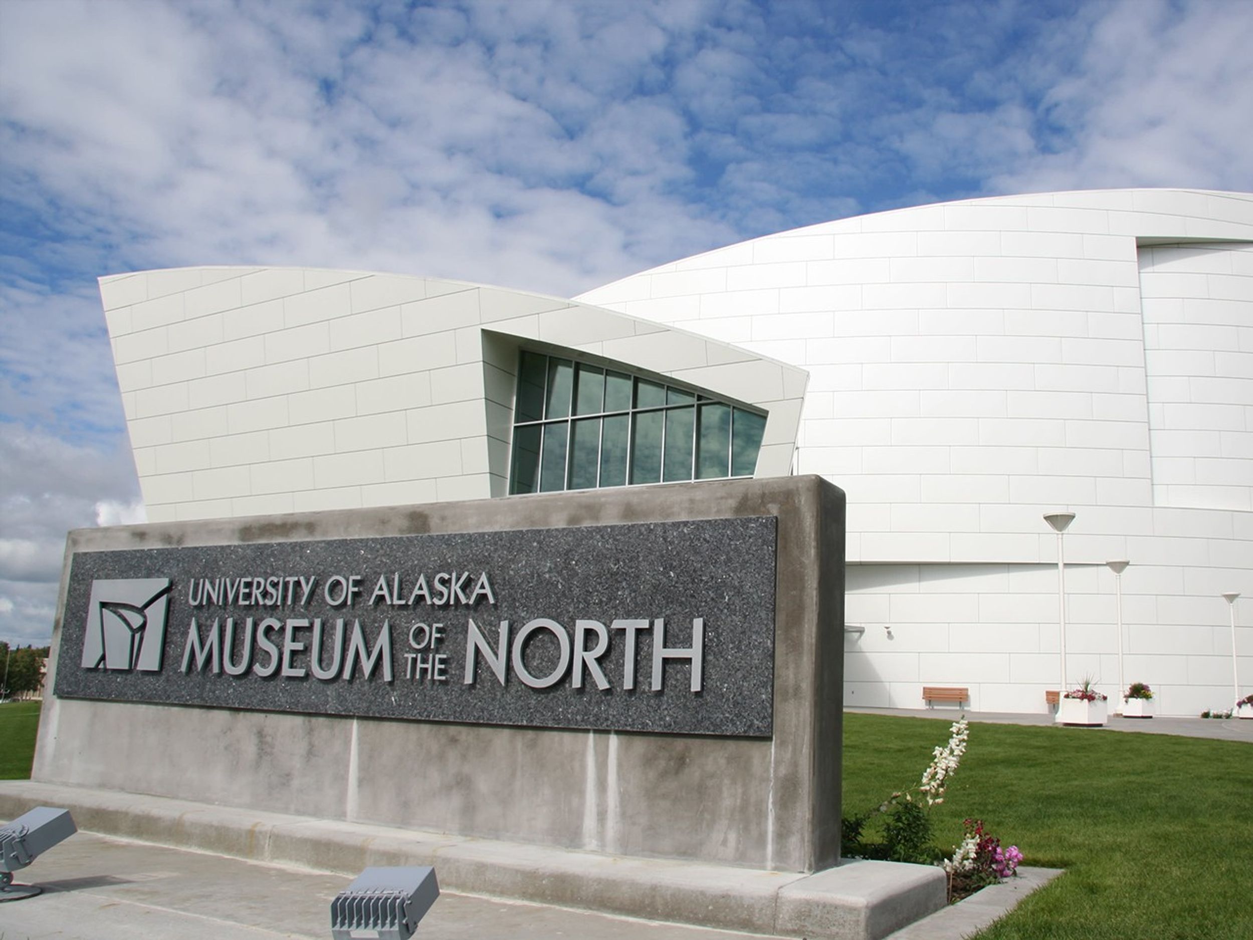 Photo of the University of Alaska Museum of the North which is a modern white building