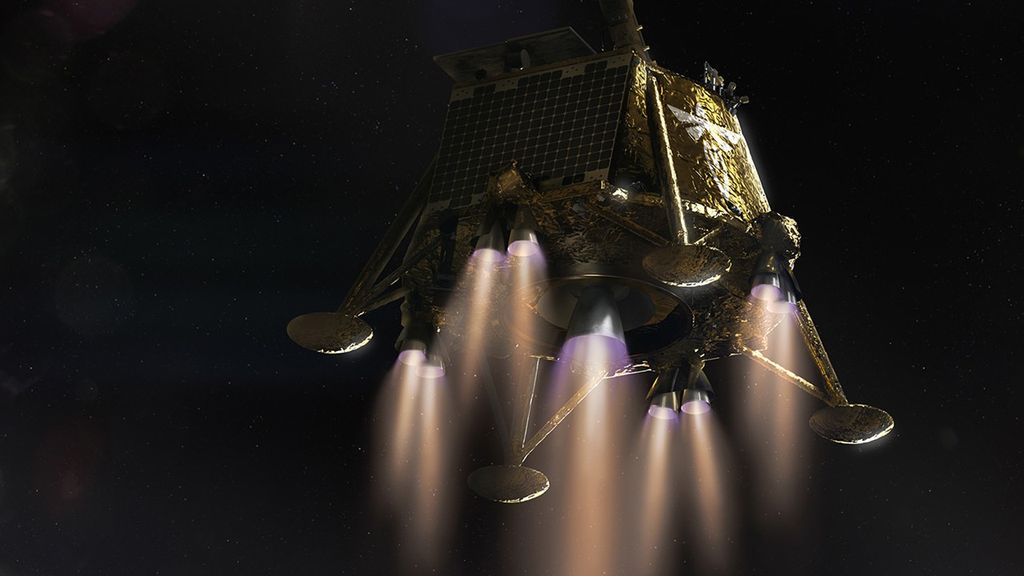 Exhaust from a single Moon lander can briefly dominate the lunar atmosphere nearby.