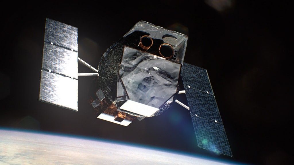 illustration of NASA�s Neil Gehrels Swift Observatory in space.