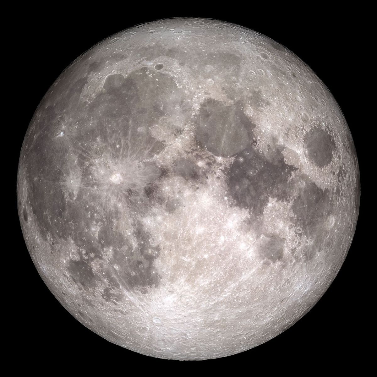 Real full Moon photograph from NASA's Lunar Reconnaissance Orbiter