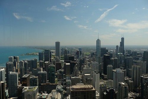A photograph of skyscrapers in Chicago.
