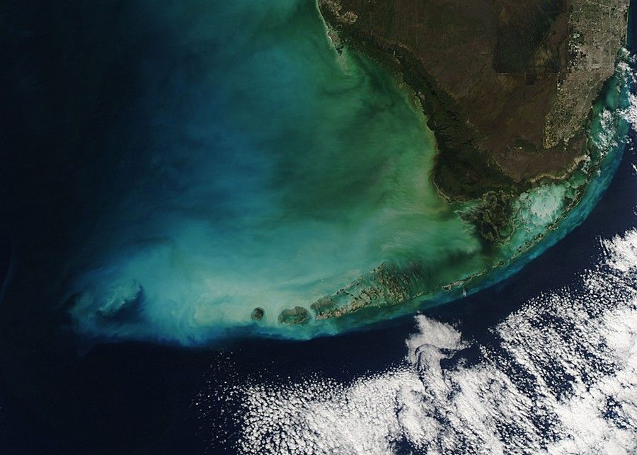 Satellite image of the Florida Keys.