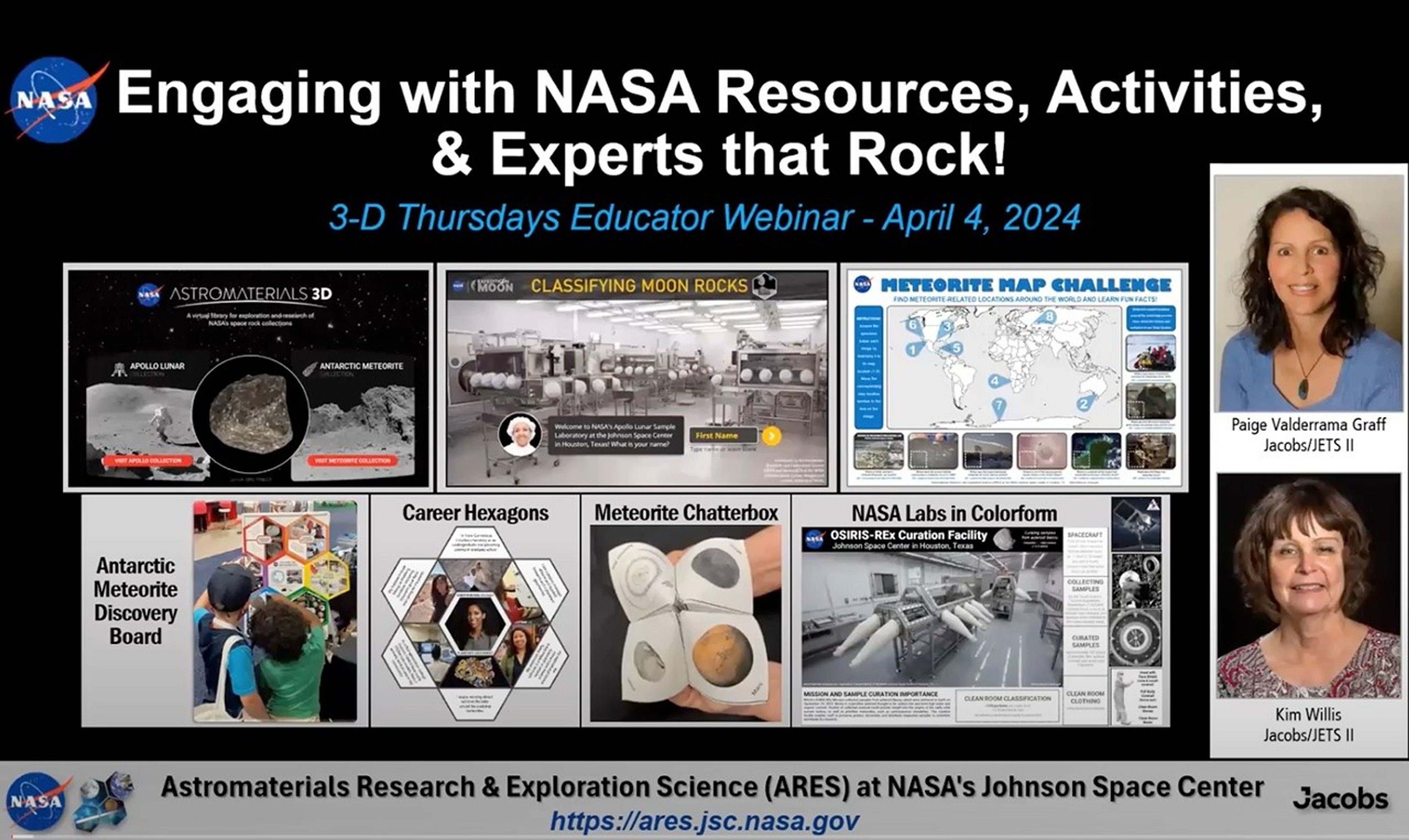 Video title screen reading Engagine with NASA Resources, Activities &amp; Experts that Rock!