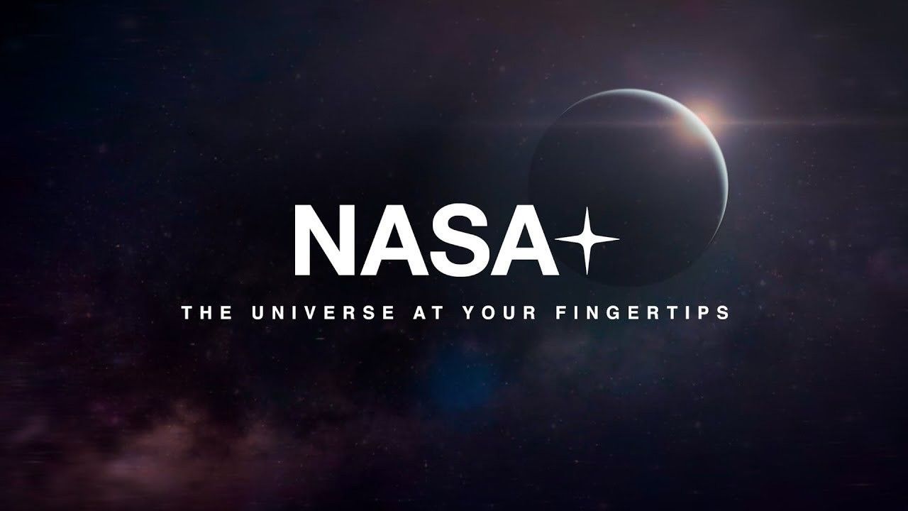 NASA Plus logo with the text The universe at your fingertips. A planet is in the background.