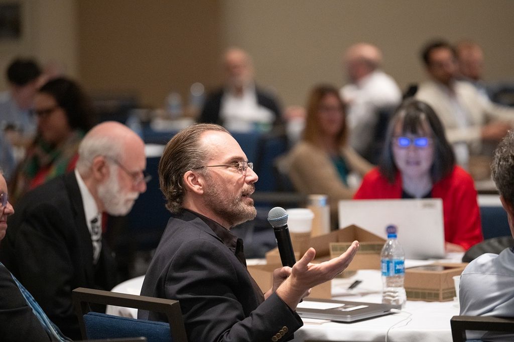 Candid photo of conference attendees