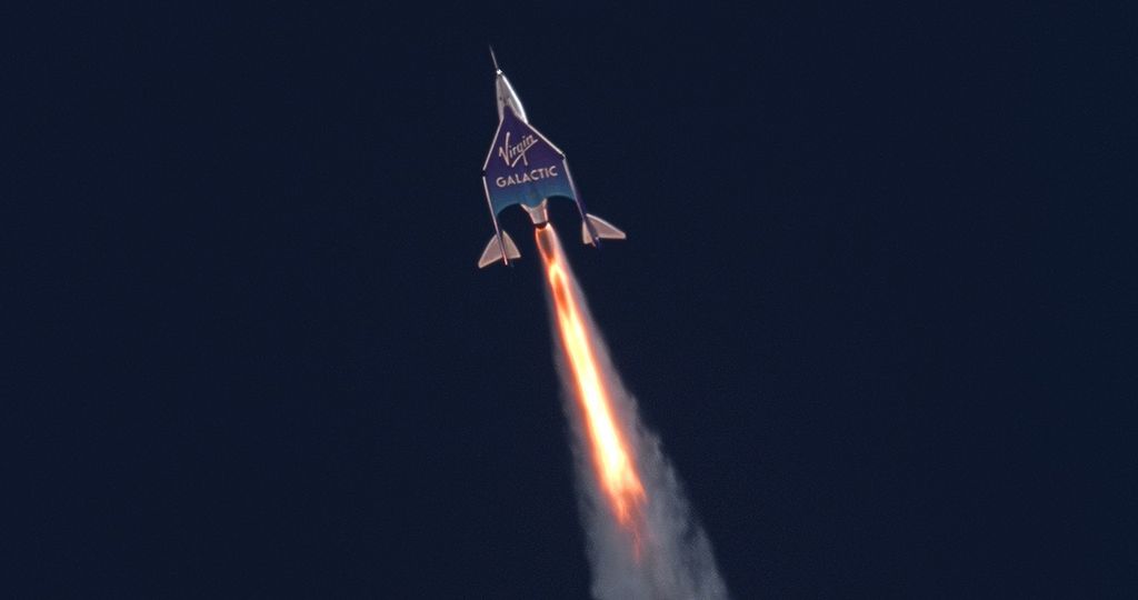 A Virgin Galactic Unity launch vehicle in flight.