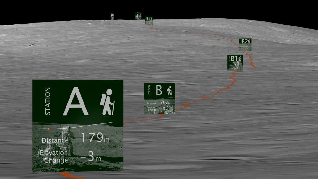 
			Apollo 14 Hike to Cone Crater - NASA Science			