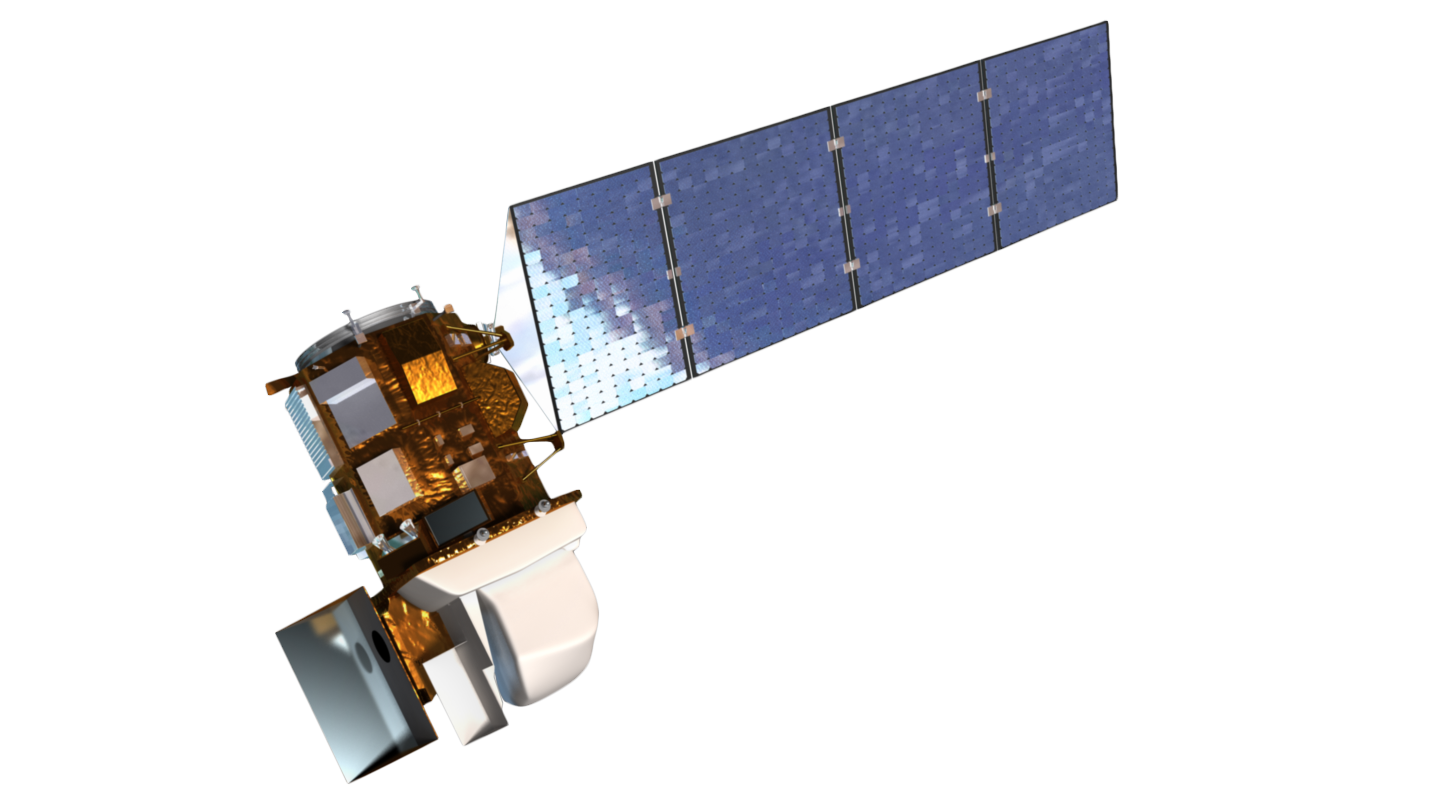 Artist's rendering of Landsat Data Continuity Mission (LDCM) from above