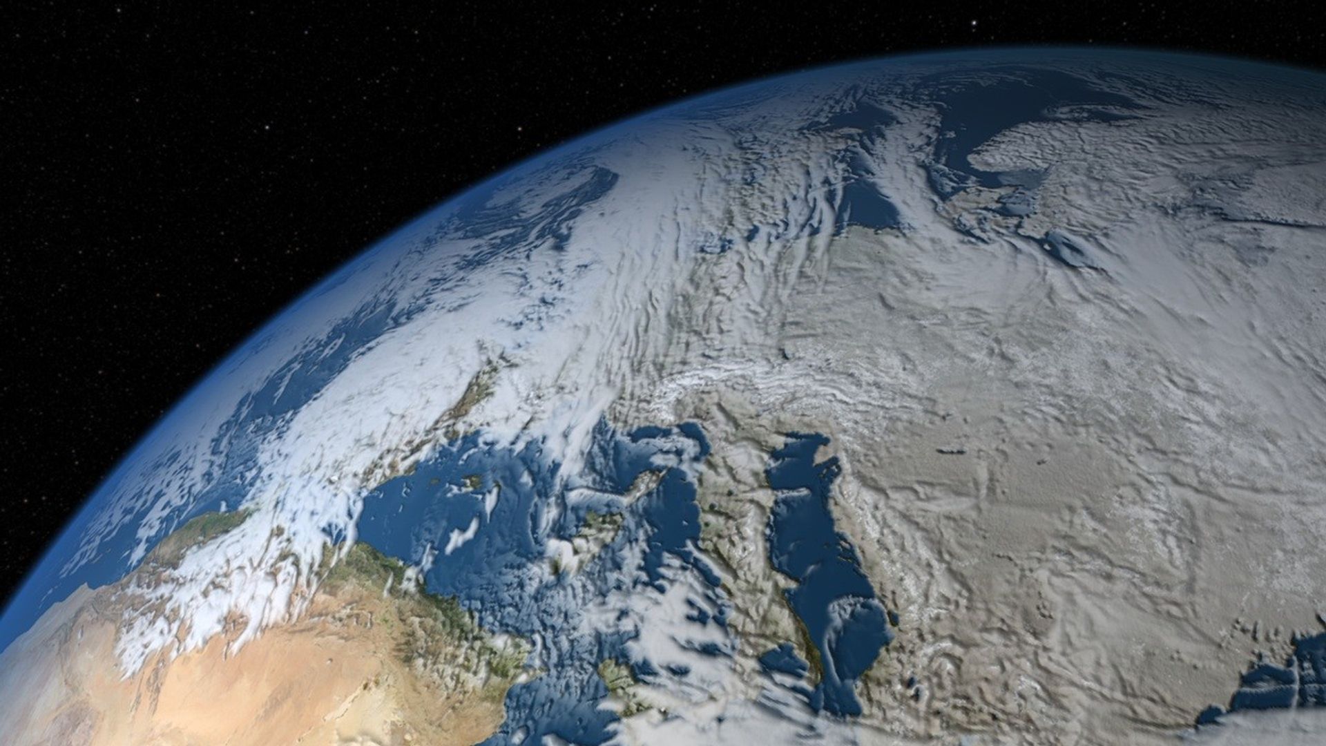 This GEOS-5 simulation of Europe's atmosphere models changes during February 2010.