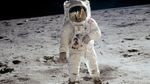 Astronaut Neil Armstrong took this photo of Aldrin. Armstrong can be seen in the reflection of Aldrin’s helmet visor.