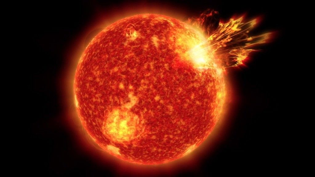 Artist concept of our sun 4 billion years ago. Credit: NASA/GSFC/CIL