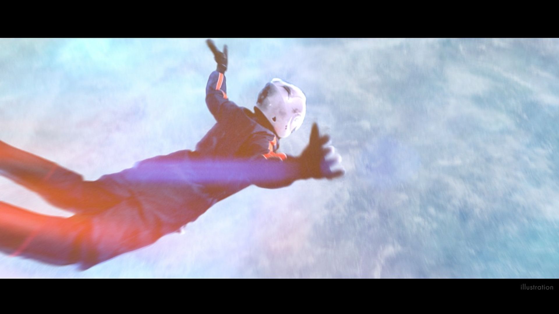 A thrill seeker skydives in the atmosphere of HD 40307 g, an exoplanet with 7.1 times Earth's mass, in this illustration. NASA’s Goddard Space Flight Center/Chris Smith (KBRwyle) and NASA/JPL-CaltechOriginal poster