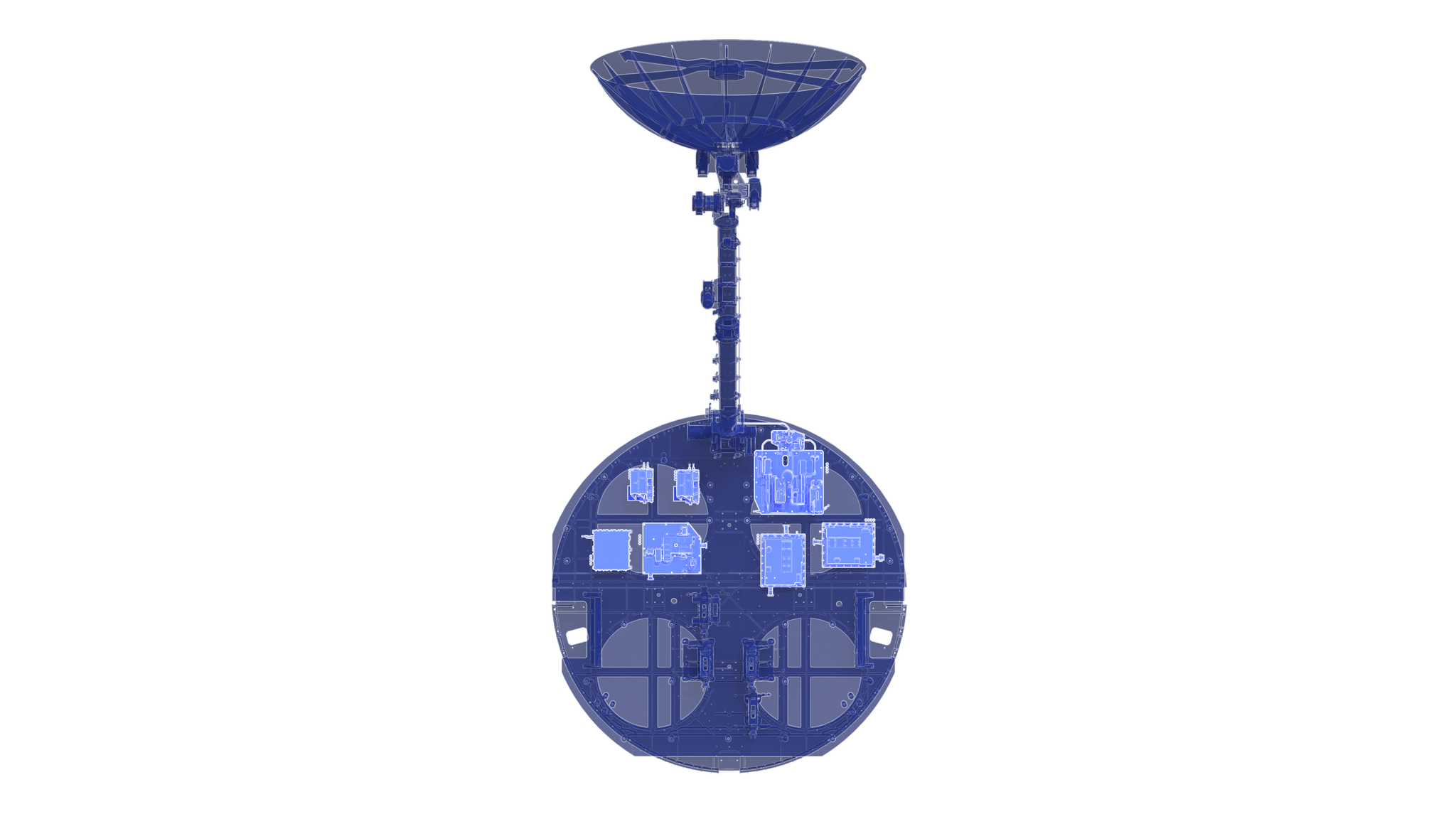 Communications elements on the Roman Space Telescope.  Highlighted components available under "Download Options"