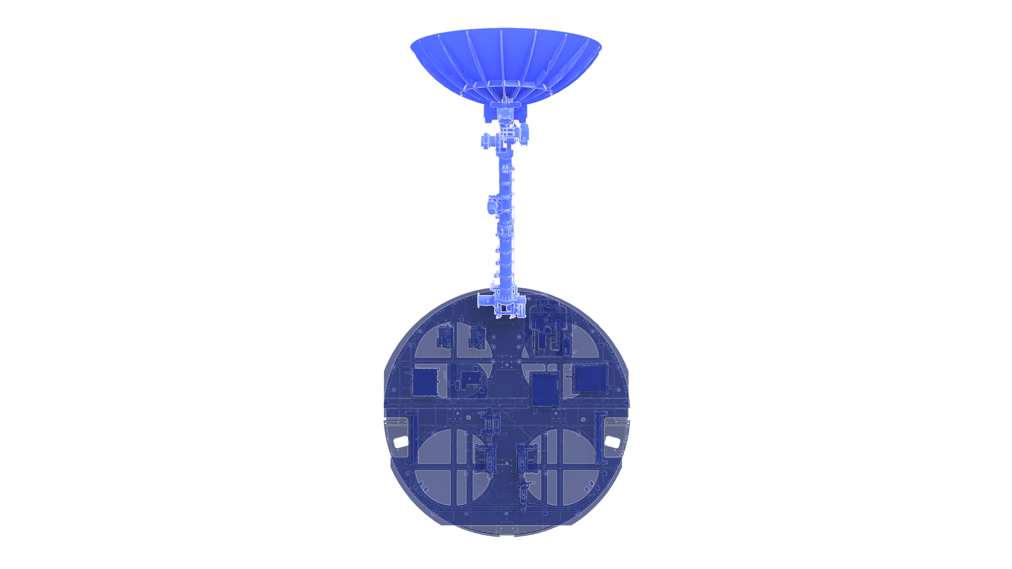 Communications elements on the Roman Space Telescope.  Highlighted components available under "Download Options"
