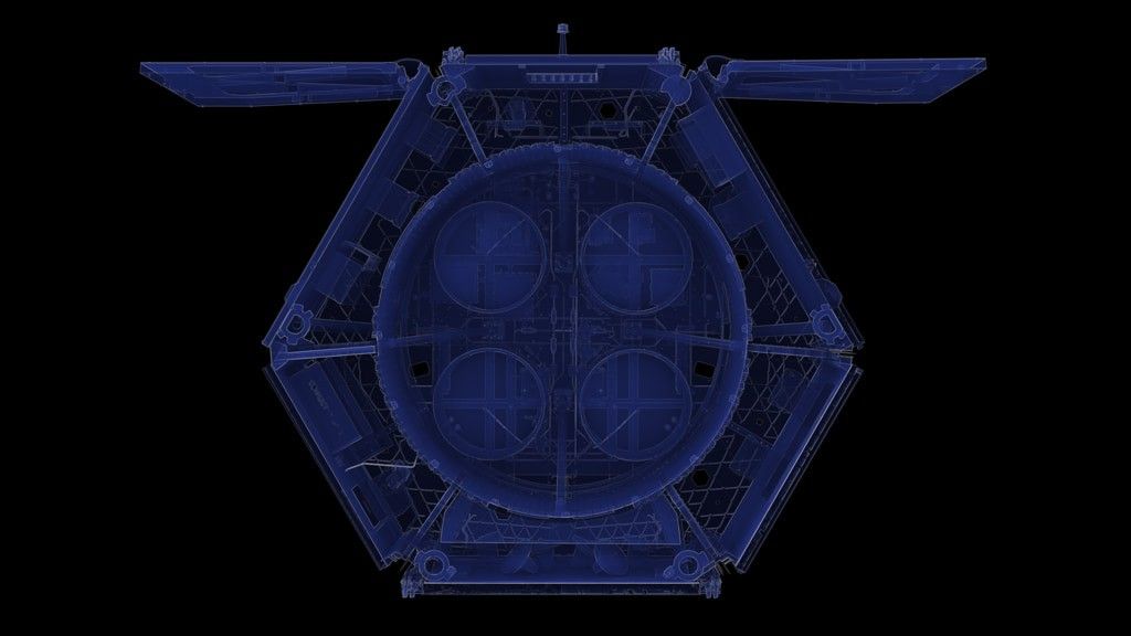 Observatory support elements on the Roman Space Telescope.  Highlighted components available under "Download Options"