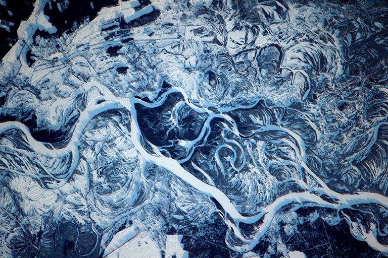 The wild, frozen Dnieper (Dnipro) River