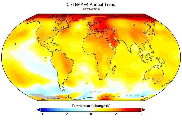 The global warming trend observed on Earth since the mid-20th century is caused by human activities.