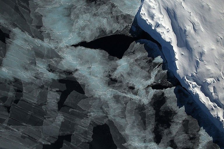 Sea ice in the Bellingshausen Sea seen by the Digital Mapping System instrument during the 2014 Antarctic campaign of Operation IceBridge. Credit: NASA / DMS Team. View larger image.