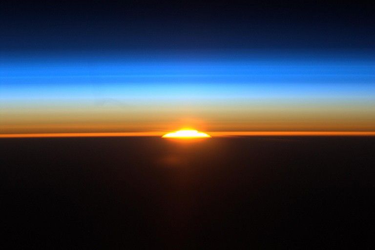 The rising sun as seen from the International Space Station. Credit: NASA.