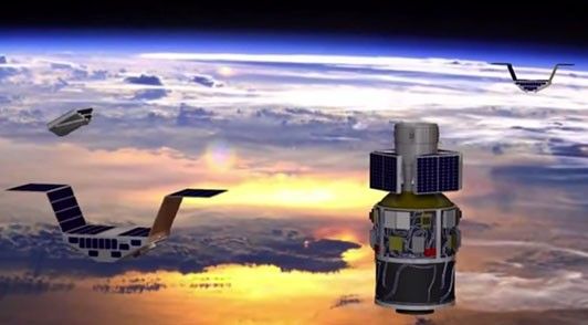 CYGNSS is scheduled to launch in late 2016 from Cape Canaveral Air Force Station in Florida aboard a Pegasus XL rocket from an Orbital Sciences Corporation Stargazer L-1011 aircraft. Credit: University of Michigan