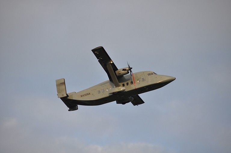 The Wallops Flight Facility Aircraft Office operates the NASA C-23 Sherpa research aircraft available to support airborne science research. The C-23 is a two-engine turboprop aircraft designed to operate under the most arduous conditions, in a wide range of mission configurations. Credit: NASA.