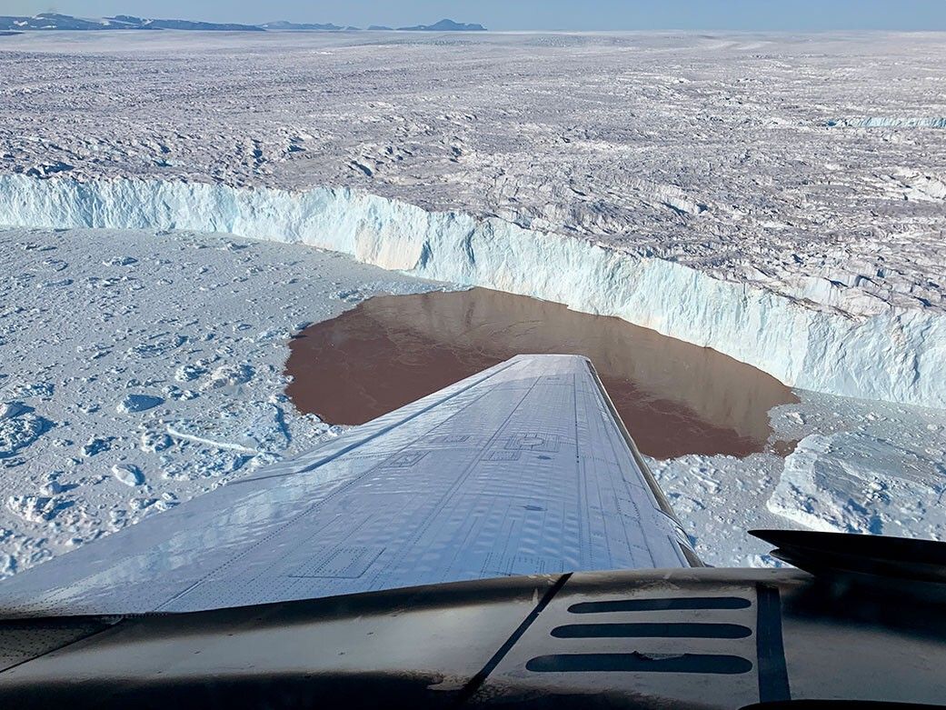 A fjord on Greenland's coast where a glacier is undercut by warming water