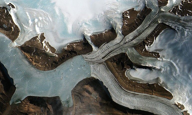 Greenland's rising bedrock interacts with its ice loss from global climate change. Credit: ESA/Sentinel-2, Copernicus Sentinel data