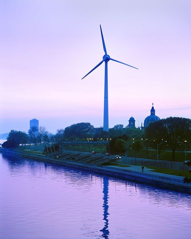 RETScreen software using NASA’s POWER data showed that this stretch of the Toronto waterfront would be a good spot for this wind turbine. Credit: RETScreen International.
