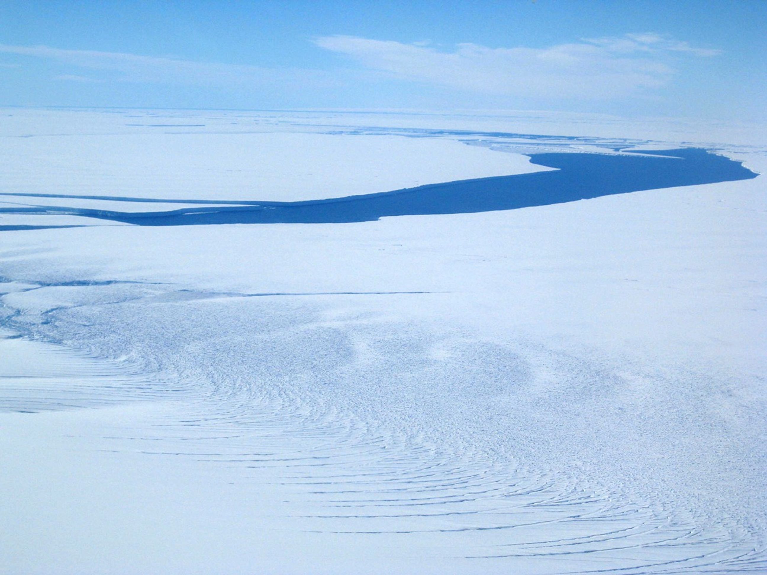 Antarctica's Pine Island Glacier meets the ocean.