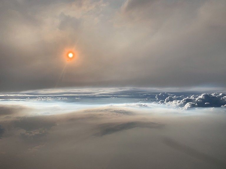 Photo of a pyrocumulonimbus cloud over the Pacific Northwest