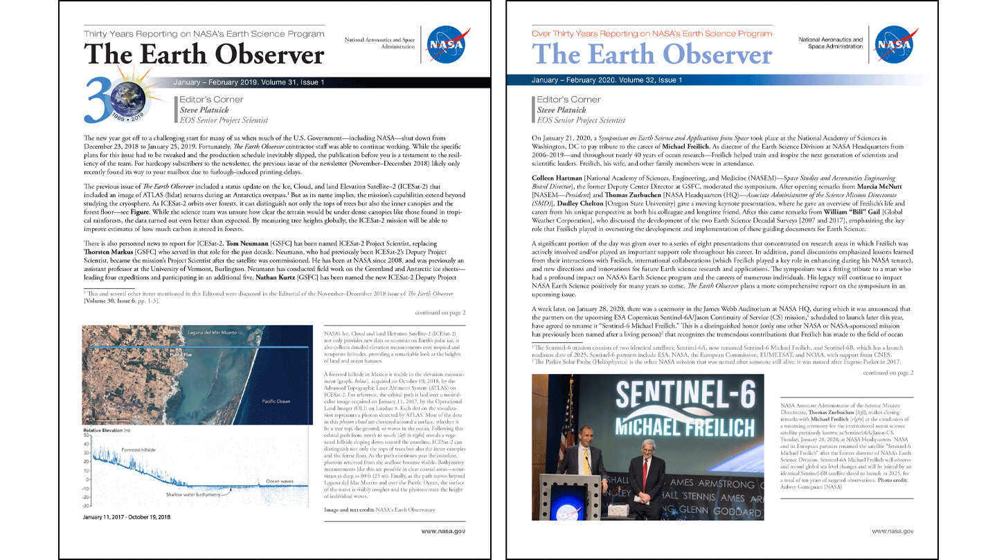 Earth Observer Covers 9-10
