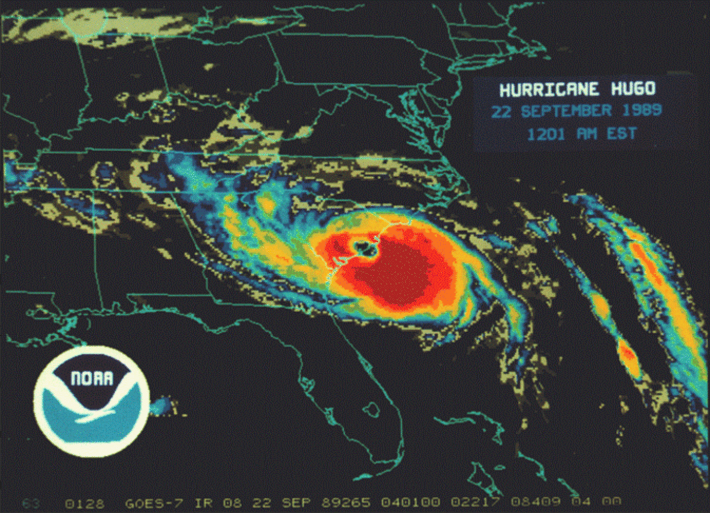 NOAA image of Hurricane Hugo