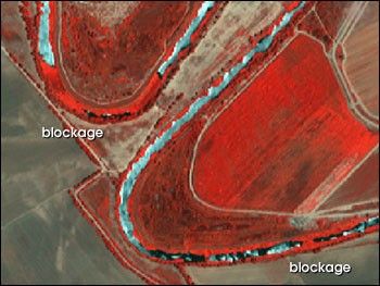 IKONOS image of blocked river.