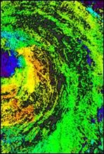 False color cloud height image.