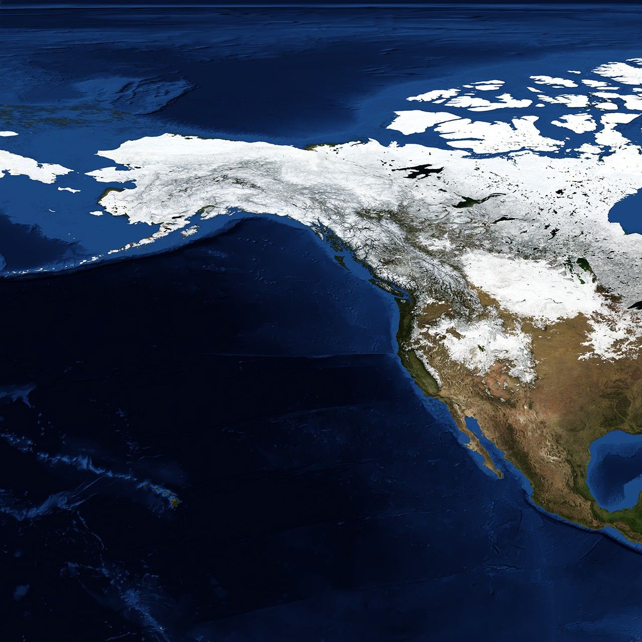 Blue Marble: Next Generation w/ Topography and Bathymetry, February
