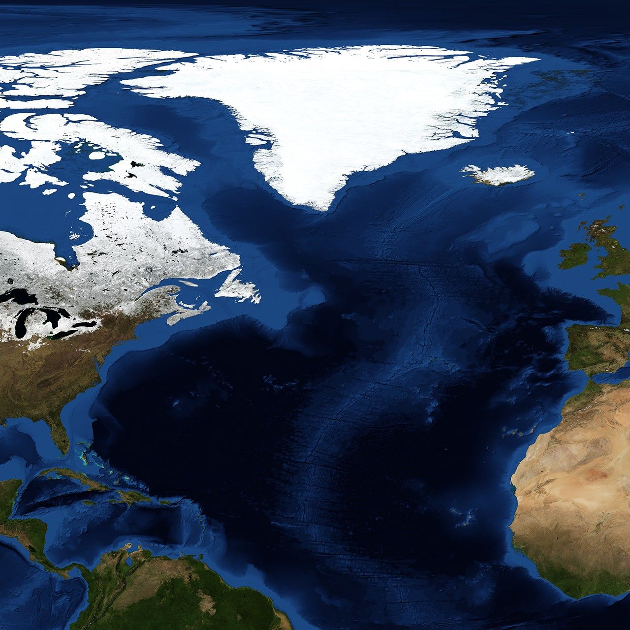 Blue Marble: Next Generation w/ Topography and Bathymetry, February