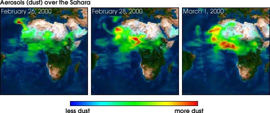 TOMS Shows Dust Plume Over Western Africa