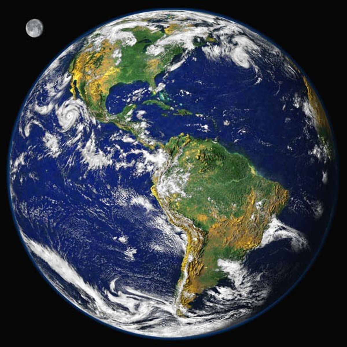 La Terra vista dallo spazio, il disco completo del pianeta illuminato dal sole