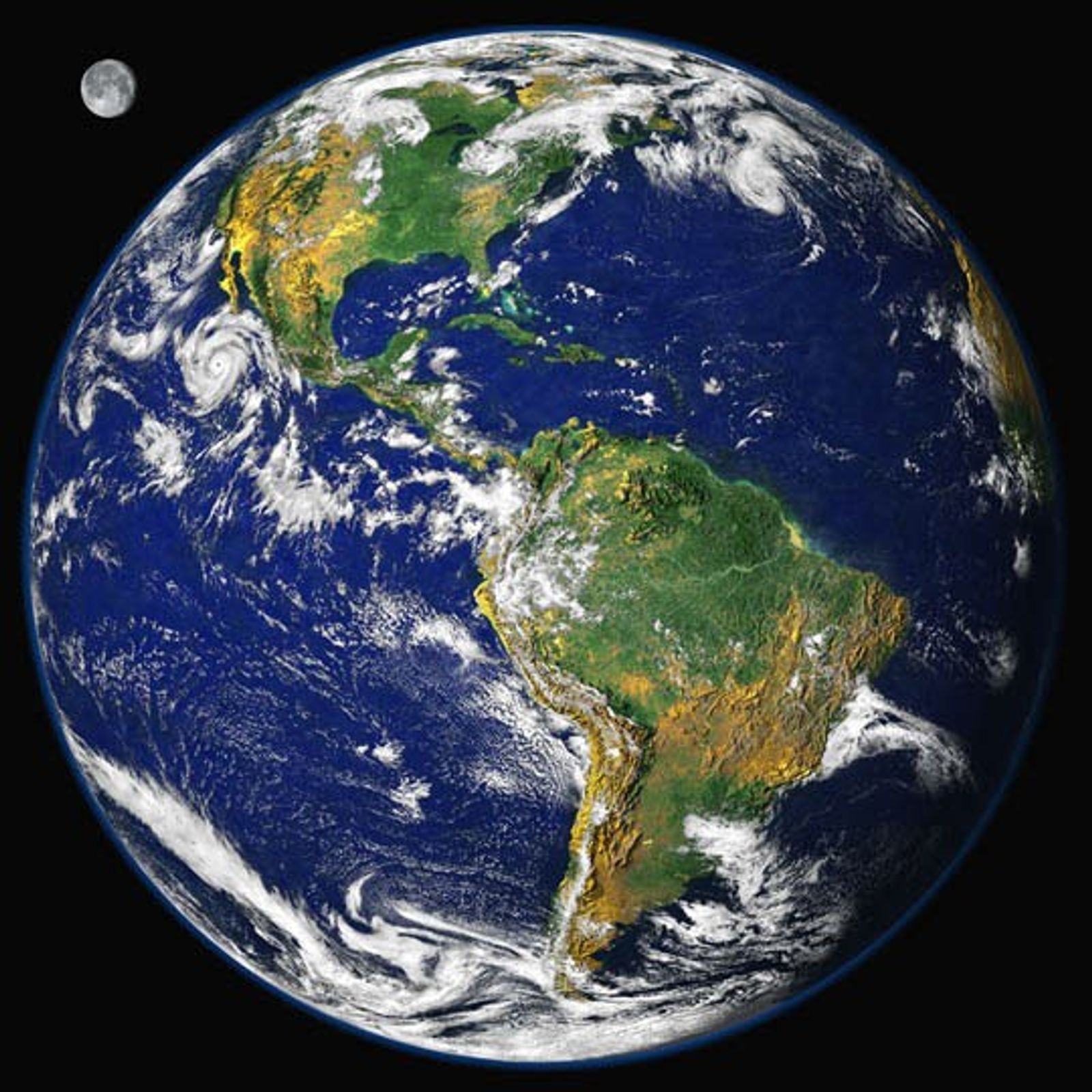 Vista satelital de América