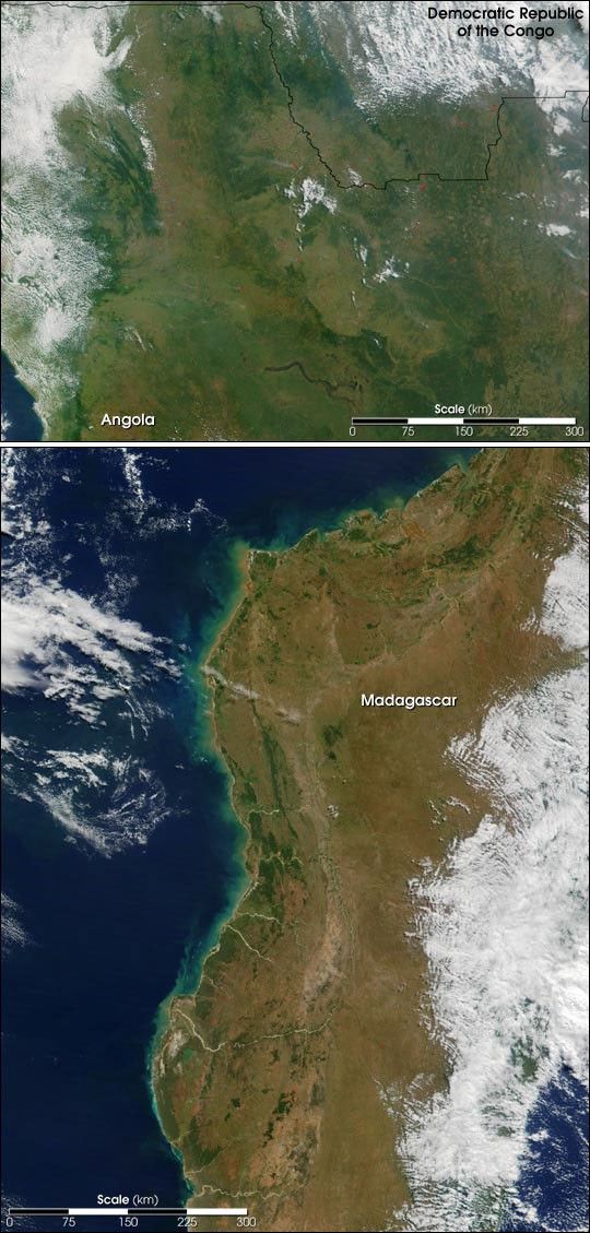 Fires in Two African Regions