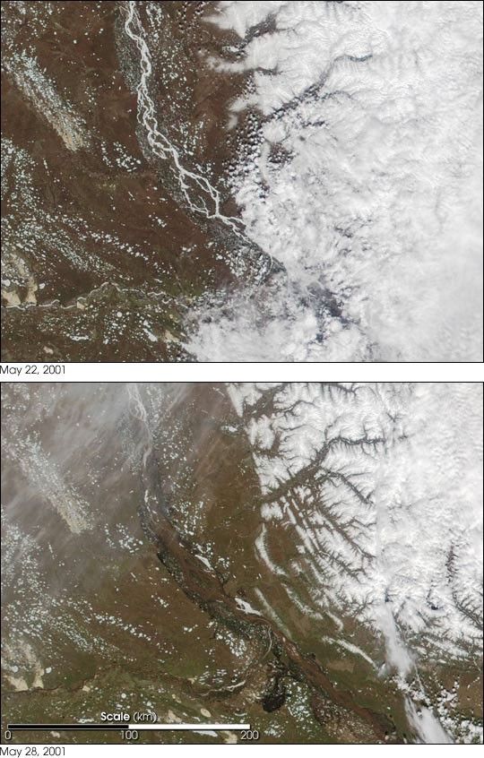 Flooding on the Lena River, Russia
