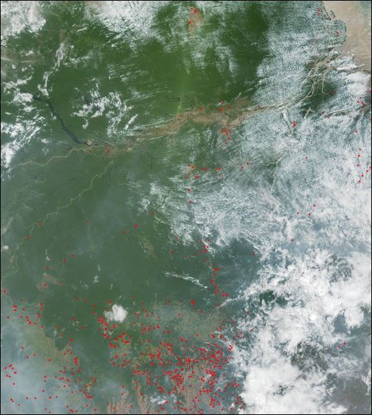Widespread  Fires in South America