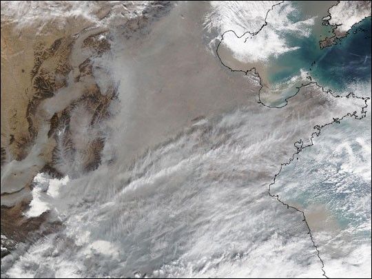 
			Pollution over China - NASA Science			