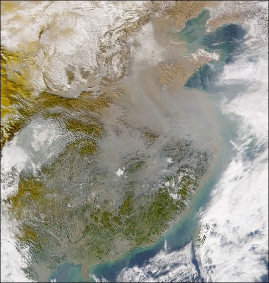 Pollution over China