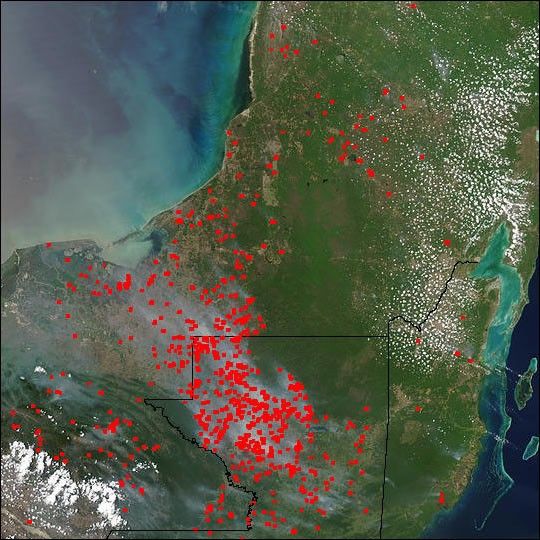 Fires in Mexico and Central America