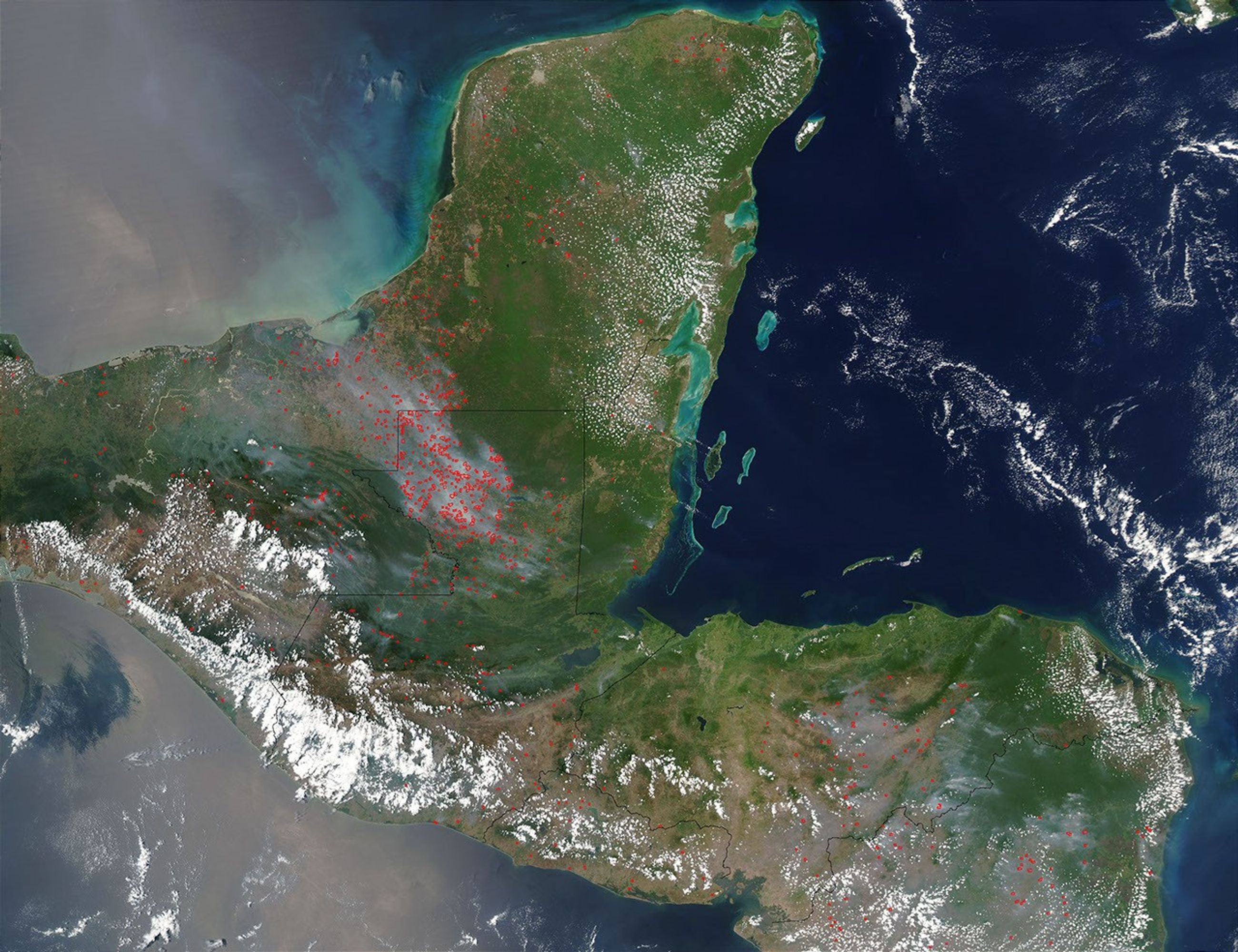 Fires in Mexico and Central America
