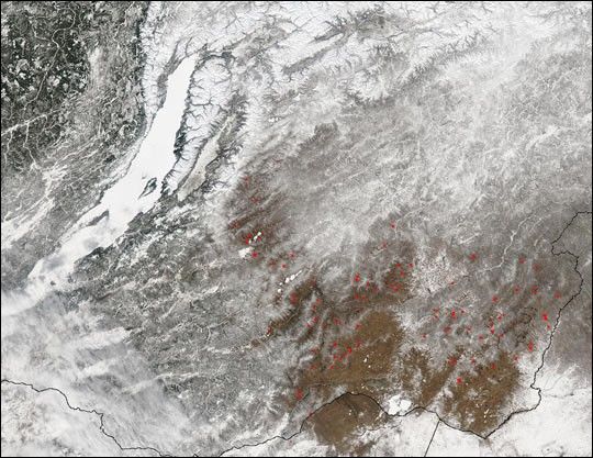 Fires Surrounding Lake Baikal
