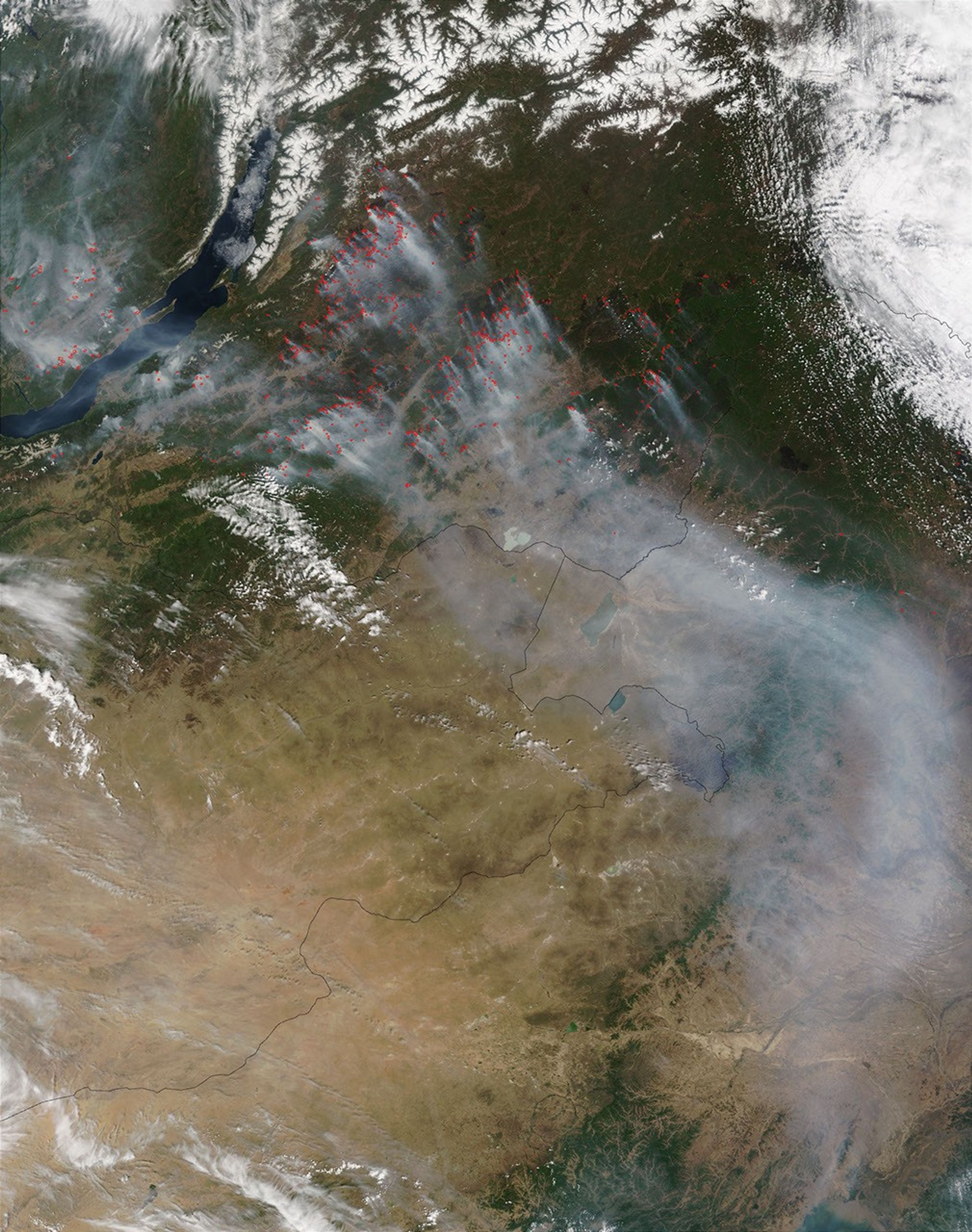 Fires Surrounding Lake Baikal